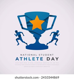 National Student - Athlete Day Paper cut style Vector Design Illustration for Background, Poster, Banner, Advertising, Greeting Card