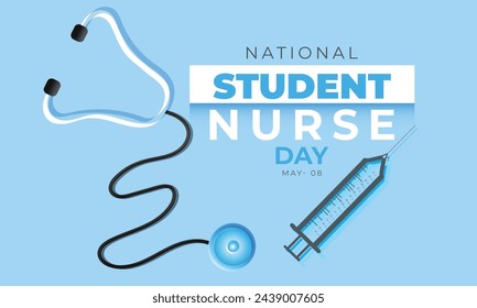 National Student Nurse day. background, banner, card, poster, template. Vector illustration.