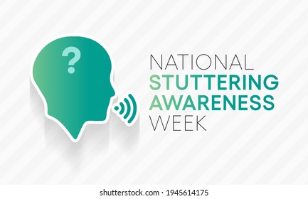 National Stuttering awareness week (NSAW) observed each year in May. it is also called stammering or childhood-onset fluency disorder. Vector illustration.