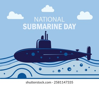 National Submarine Day design template good for celebration usage. submarine vector illustration.