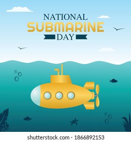 National Submarine Day Vector Illustration. Suitable for greeting card poster and banner.	
