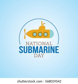 National Submarine Day Vector Illustration. Suitable for greeting card, poster and banner. commemorates the purchase of the USS Holland, the first modern commissioned submarine by the U.S. Navy, on