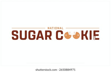Projeto do Dia Nacional do Cookie do Açúcar em fundo branco, Projeto tipográfico do Dia Nacional do Cookie do Açúcar, Projeto vetorial do Dia Nacional do Cookie do Açúcar, Dia Nacional do Cookie do Açúcar