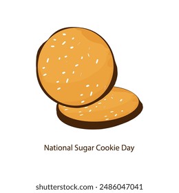 National Sugar Cookie Day. July 9. Sugar chocolate cookie. Flat design vector, illustration.