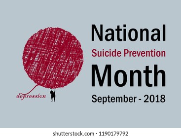 National Suicide Prevention Month vector. Abstract illustration of sadness. Fight disease. Depression vector illustration. Important day