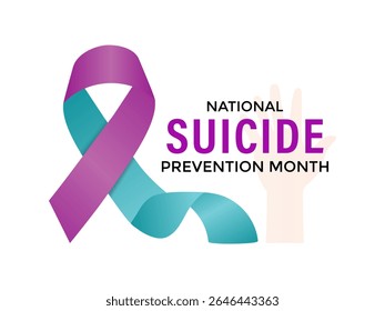 National Suicide Prevention Month, Vektorbanner und soziale Medien, Hintergrunddesign-Vorlage. Sprich lauter, rette Leben, brich das Schweigen. Dieser Monat erinnert uns an die Bedeutung der psychischen Gesundheit, Stress.