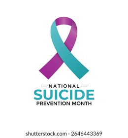 National Suicide Prevention Month vetor banner e mídias sociais, modelo de design de fundo. Fale, Salve Vidas, Quebre o Silêncio, esse mês nos lembra da importância da saúde mental, do estresse.