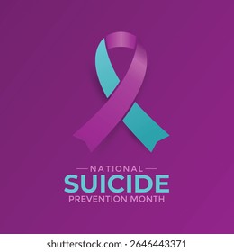 National Suicide Prevention Month vetor banner e mídias sociais, modelo de design de fundo. Fale, Salve Vidas, Quebre o Silêncio, esse mês nos lembra da importância da saúde mental, do estresse.