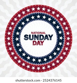 National Sunday Day. Holiday concept. Template for background, banner, card, poster with text inscription. Vector illustration