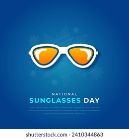National Sunglasses Day Paper cut style Vector Design Illustration for Background, Poster, Banner, Advertising, Greeting Card