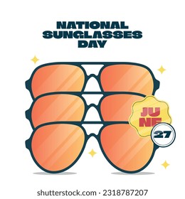 plantilla vectorial del día nacional de gafas de sol. diseño vectorial de gafas de sol. ilustración de gafas de sol.