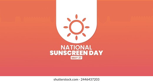 National Sunscreen Day, Don't fry day, May 27, suitable for social media post, card greeting, banner, template design, print, suitable for event, website, with sun illustration.