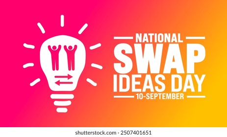 National Swap Ideas Day background or banner design template. Holiday concept. Template for background, banner, card, poster, placard, design template with unique shapes with standard color.