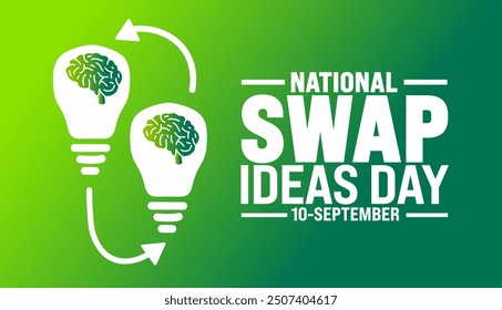 National Swap Ideas Day background or banner design template. Holiday concept. Template for background, banner, card, poster, placard, design template with unique shapes with standard color.