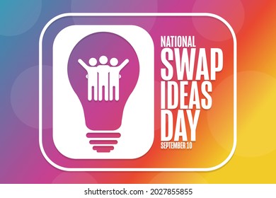 National Swap Ideas Day. September 10. Holiday concept. Template for background, banner, card, poster with text inscription. Vector EPS10 illustration