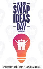 National Swap Ideas Day. September 10. Holiday concept. Template for background, banner, card, poster with text inscription. Vector EPS10 illustration