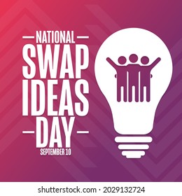 National Swap Ideas Day. September 10. Holiday concept. Template for background, banner, card, poster with text inscription. Vector EPS10 illustration