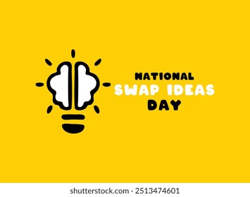 National Swap Ideas Day. Yellow background. Eps 10.