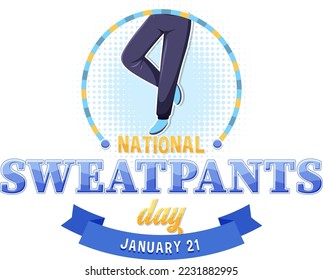 National Sweatpants Day Text Banner illustration