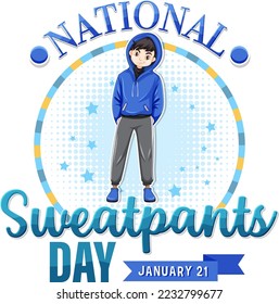National Sweatpants Day Text Banner illustration