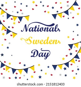 National Sweden Day vector illustration. Abstract vector greeting card. 