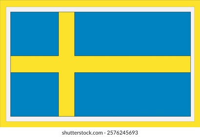 National Sweden flag, official colors and proportion correctly. National Sweden flag. Vector illustration. Sweden flag vector icon, simple, flat design for web or mobile app.