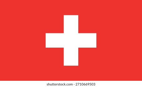 Nationale Schweizer Flagge Vektor flaches Design. Nationalflagge der Schweiz. Schweizer Flagge.