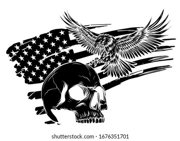 The national symbol of USA. Flag and Eagle. vector