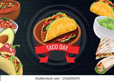 National Taco Day celebration , vector illustration