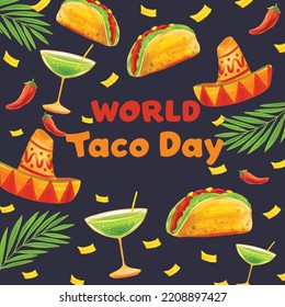 national taco day. food day. illustrator.