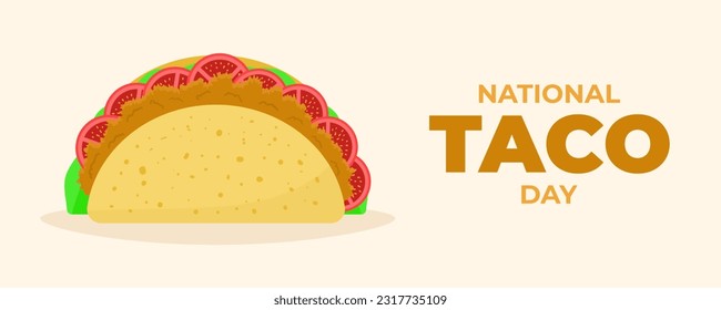 National Taco Day on 04 October Banner Background. Horizontal Banner Template Design. Vector Illustration