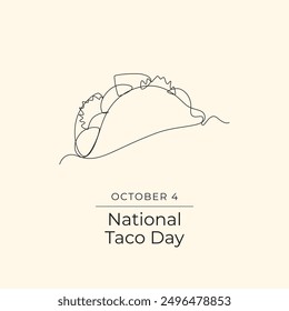 National Taco Day vector design template good for celebration usage. National Taco Day design. Continuous line drawing. eps 10.