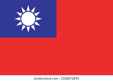 National Taiwan flag, official colors, and proportions. Vector illustration. EPS 10 Vector. 