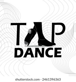 National Tap Dance Day event banner. Illustration of a tap dancer's feet and bold text on white background to celebrate on May 25th