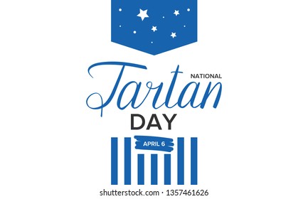 National Tartan Day in United States and Canada. Poster with handwritten lettering. Celebration of Scottish heritage on April 6. Tartan Week. Banner, greeting card and background. Vector illustration