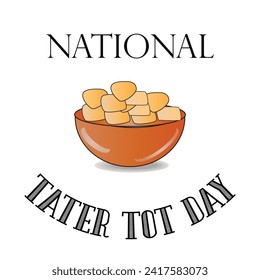 National Tater Tot Day Sign vector