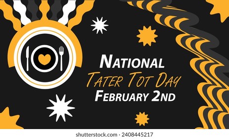 National Tater Tot Day vector banner design. Happy National Tater Tot Day modern minimal graphic poster illustration.