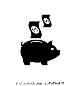 National, Tax, piggy bank icon. Simple vector sign.