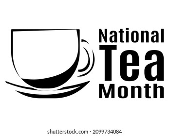Mes Nacional del Té, idea para una ilustración vectorial de post, banner, volante o postal