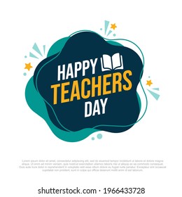 National Teacher Day Vector or Happy Teacher Day banner design, Book illustration with stars background 