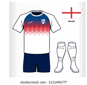 National team soccer jersey uniforms ENGLAND set