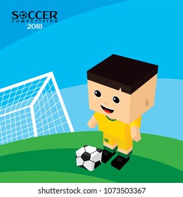 national team soccer tournament 2018 vector art illustration