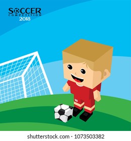 national team soccer tournament 2018 vector art illustration