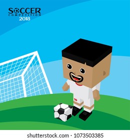 national team soccer tournament 2018 vector art illustration