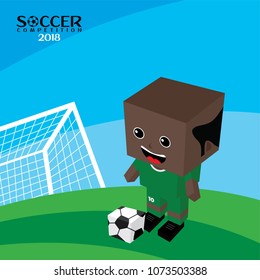 national team soccer tournament 2018 vector art illustration