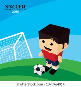 national team soccer tournament 2018 vector art illustration