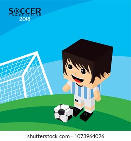 national team soccer tournament 2018 vector art illustration