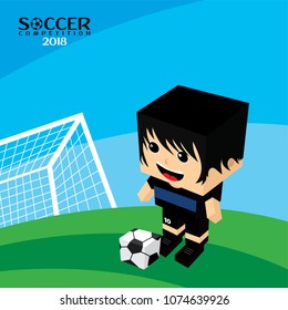 national team soccer tournament 2018 vector art illustration