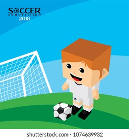 national team soccer tournament 2018 vector art illustration