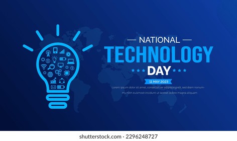 National Technology Day background or banner design template celebrated in 11 may.